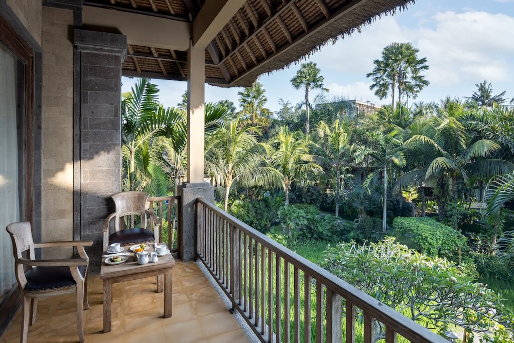 Balcony  of Deluxe Room at The Sankara Resort Ubud